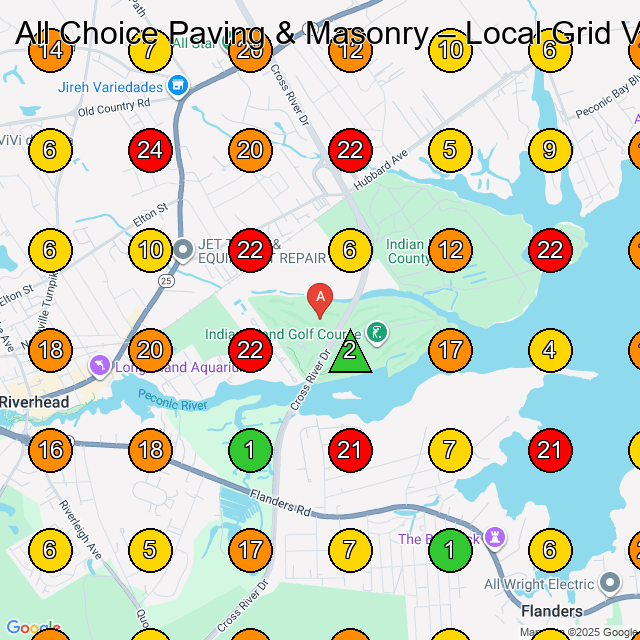 All Choice Paving & Masonry Paving Contractor GeoGrid ranking map for None
